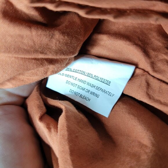 Hello Molly Medium Coming Of Age Mini Dress Rust Orange Long Sleeve V-Neck - Picture 8 of 8